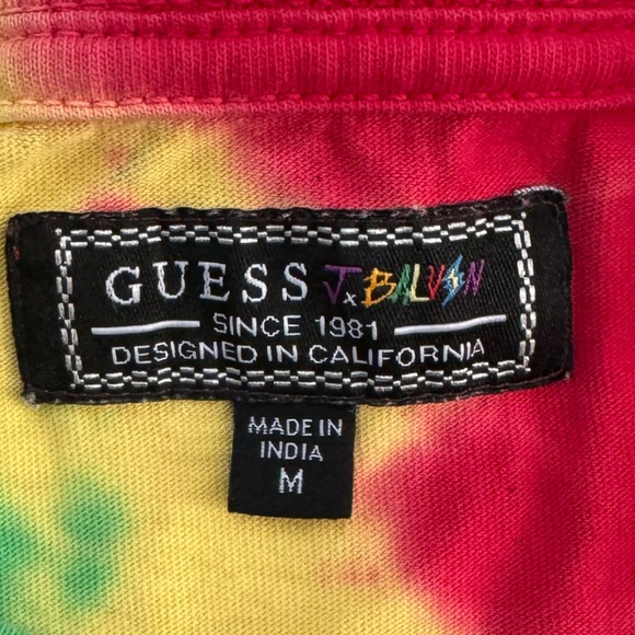 Guess Vibras Tie-Dye Logo Tee | Rasta Colors | Size M - Picture 5 of 5